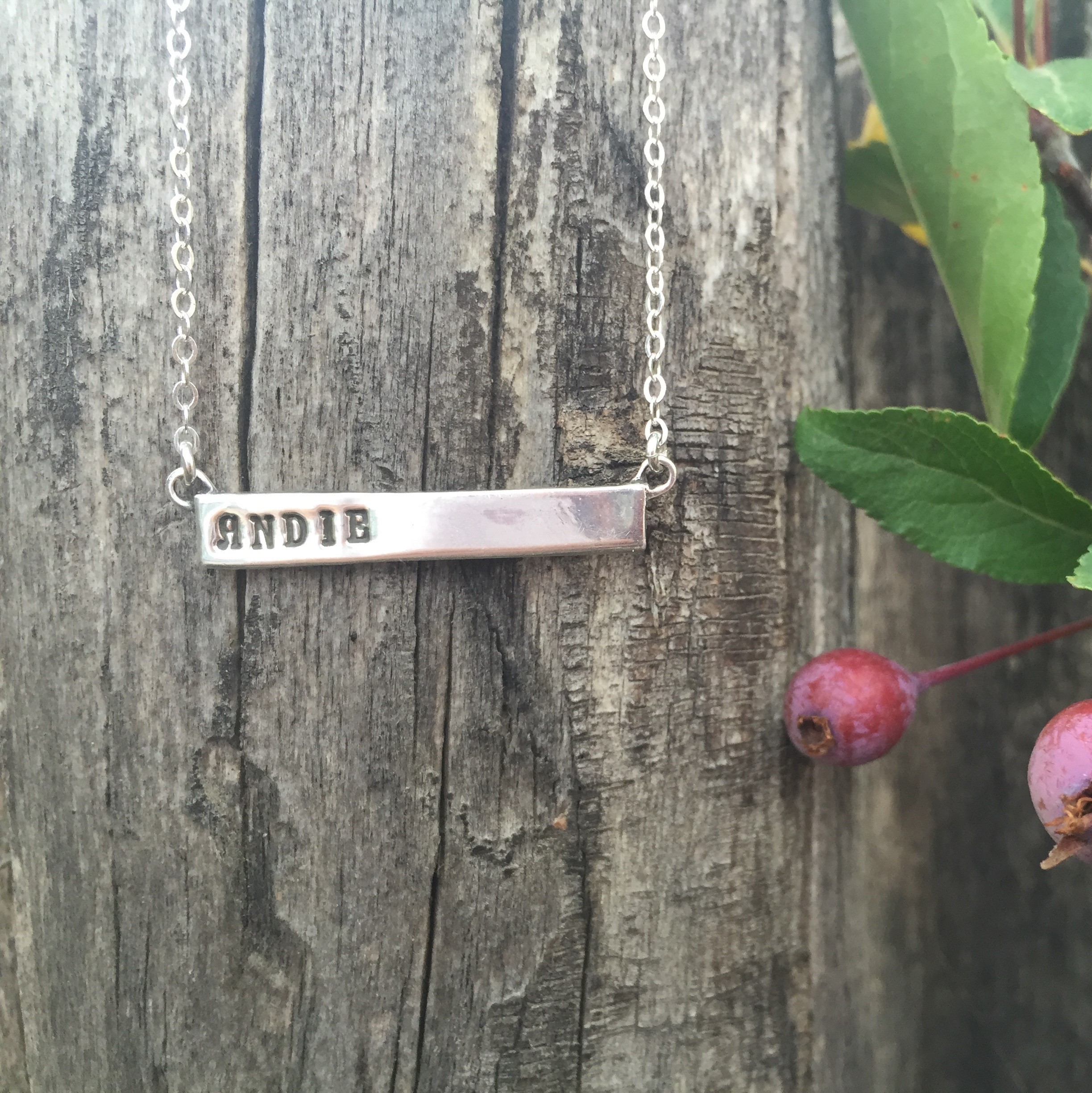 Silver Name Bar Necklace